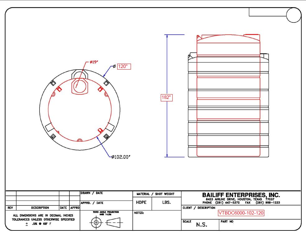 6000 gallon double wall chemical storage tank